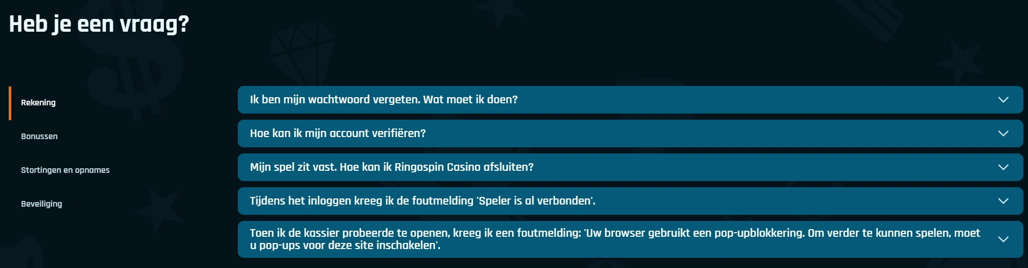 RingoSpin Casino Klantenservice